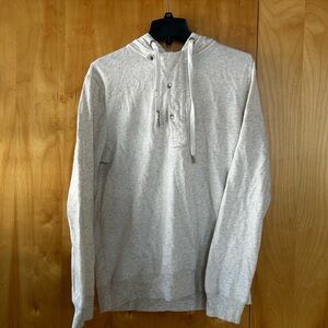 Heather Gray Men's Pullover quarter zip Hoodie